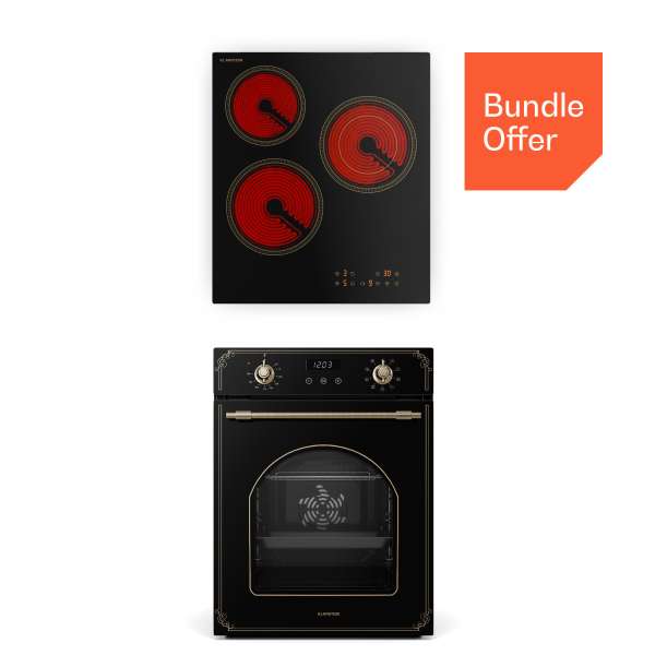 Klarstein Victoria kerámia főzőlap + Victoria keskeny sütő | Időtlen | 45 cm