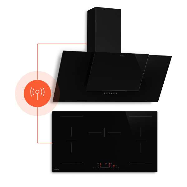 NA HaloSync indukciós főzőlap páraelszívóval | 5 főzőzóna | 11400 W | 632 m³/h | 90 cm