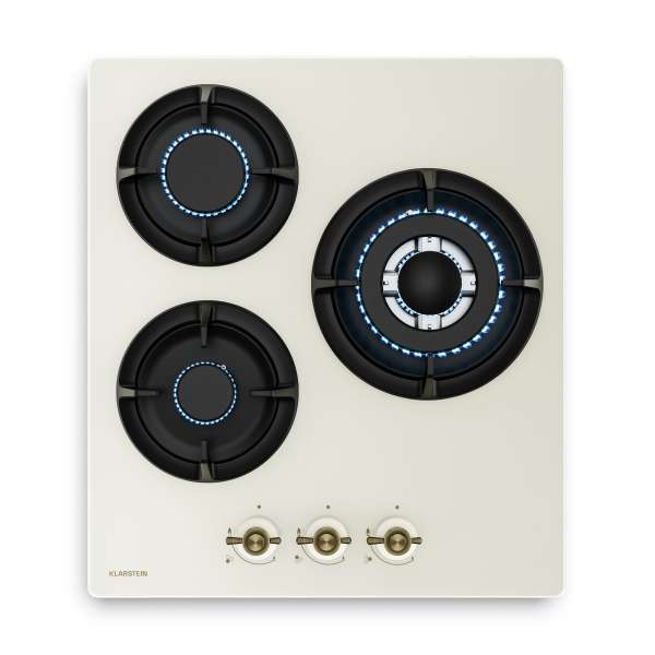 Klarstein Victoria gázfőzőlap | 3 alumínium égő | földgázzal és PB-gázzal kompatibilis | 6050 W | 45 cm