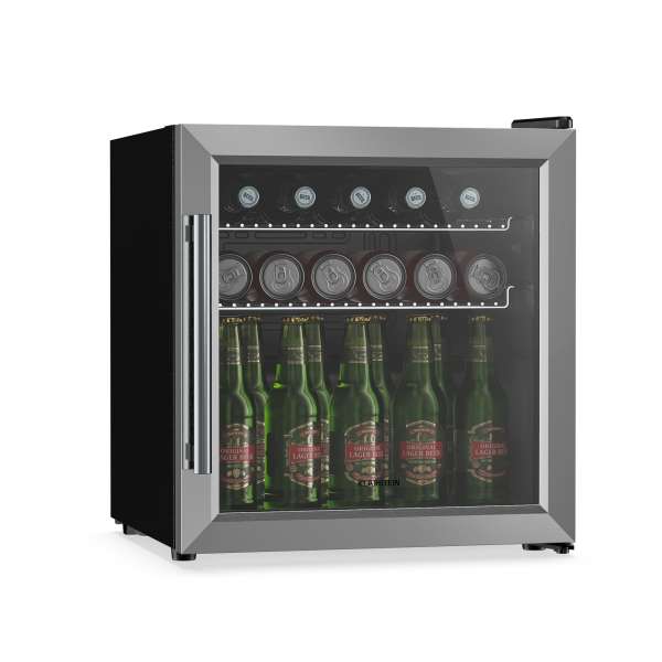 Klarstein Beersafe italhűtő üvegajtóval | 44 x 48 cm | LED-es belső világítás | Ezüst