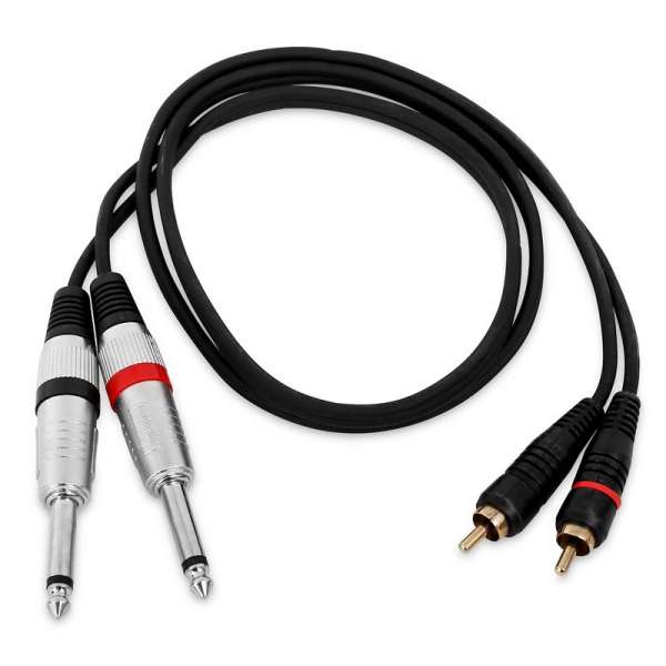 Electronic-Star RCA csatlakozó 6,3 mm Jack DJ PA kábel, 1 méter, sztereó