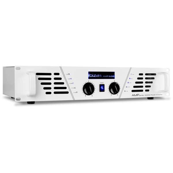 Ibiza AMP 600 DJ PA erősítő 960 W MOSFET fehér