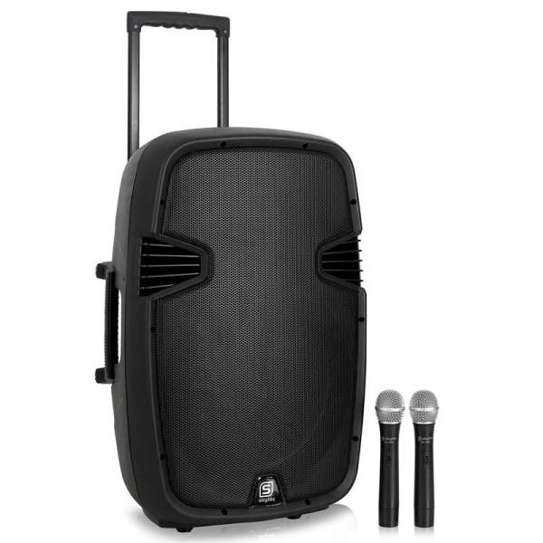 Skytec SPJ-PA15 hordozható aktív PA hangszóró, USB, SD, akkumulátor
