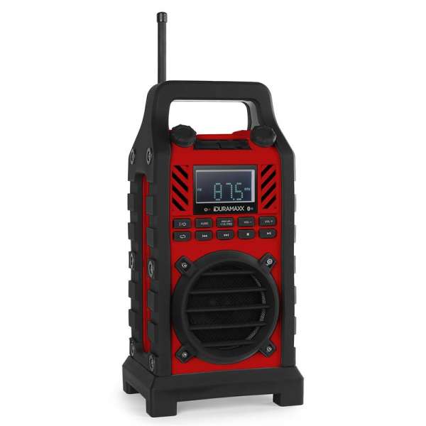 DURAMAXX 862-BTB-RD, építkezési hangfal, piros, MP3, USB, SD