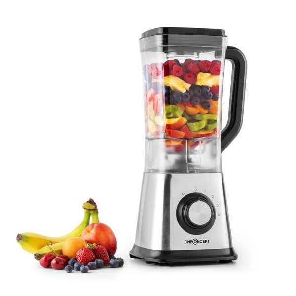 OneConcept Juizooka, 500 W, 1,75 l, asztali turmixgép, rozsdamentes acél, green smoothie, BPA nélkül