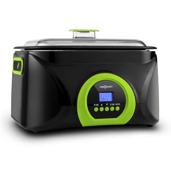 OneConcept Sanssouci Sous Vide lassú főző, 5 l, 300 W, fekete/zöld