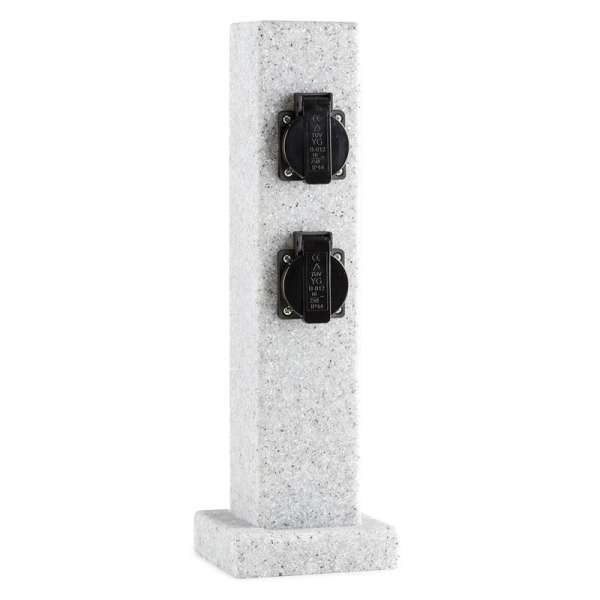 DURAMAXX Granite Power, kerti aljzat, oszlop elektromos aljzatokkal, 4-es, 3500 W, PE, kő hatás