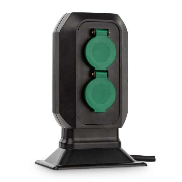 Waldbeck Powerspike S2 Timer kerti aljzat, dupla, IP44, 3680 W, 3 méteres kábel, földbe szúrható ék