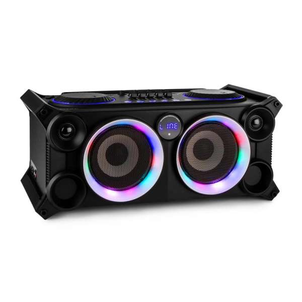 Ibiza SPLBOX200-BK hordozható audiorendszer, 200W, bluetooth USB/SD, line, FM, fekete