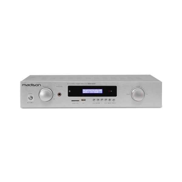 Madison MAD-1400 BT, 2 x 140 W RMS, fehér, HiFi sztereóerősítő, bluetooth, USB, SD, MP3, AUX, FM