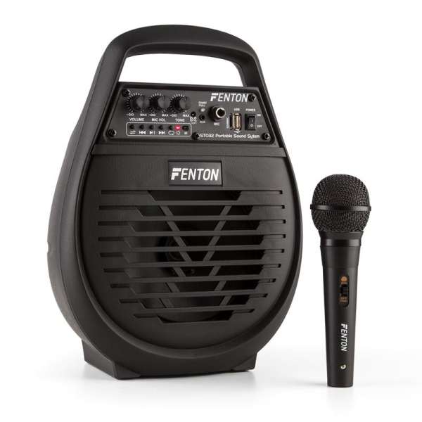 Fenton ST032, mobil PA rendszer, 50 W, bluetooth, MP3, USB, microSD, akkumulátor, mikrofon mellékelve