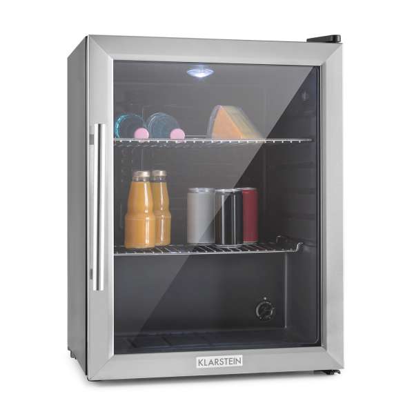 Klarstein Beersafe XL, hűtőszekrény 60 literes térfogattal, D energiahatékonysági osztály, üvegajtó, rozsdamentes acél