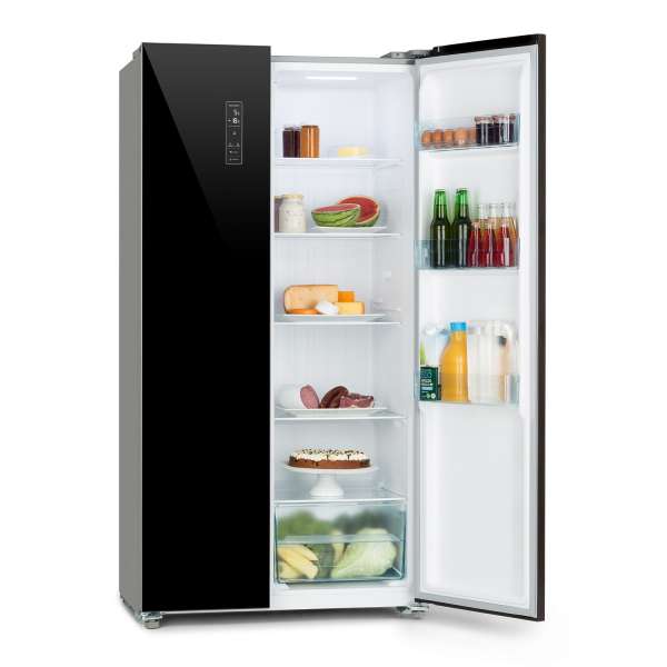 Klarstein Grand Host L, kombinált hűtőszekrény, üvegajtó, fekete