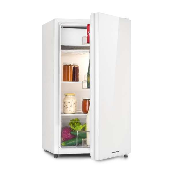Klarstein Luminance Frost, hűtőszekrény, 91 liter, F energiahatékonysági osztály, zöldség rekesz, 2 üvegpolc, fehér