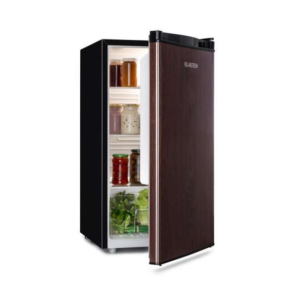 Klarstein Feldberg, hűtőszekrény, 90 liter, A+ energiahatékonysági osztály, MirageCool Concept, fa formatervezés, fekete