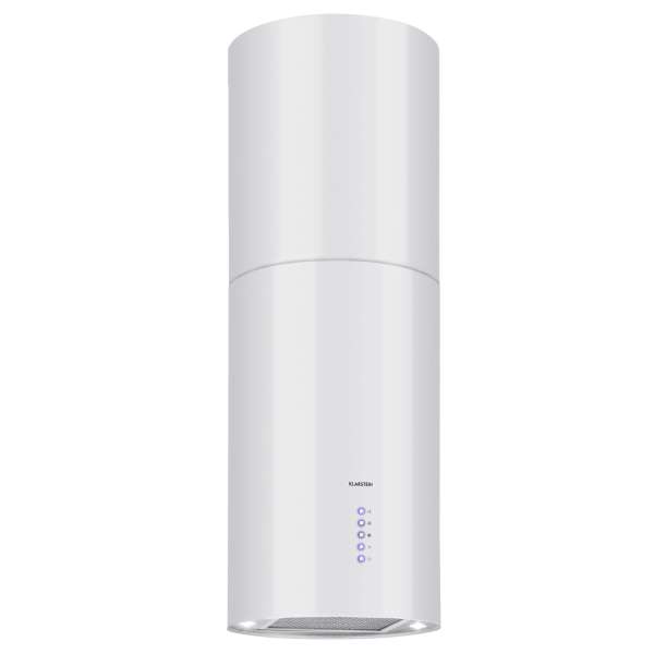 Klarstein Beretta, sziget páraelszívó, Ø 35 cm, légkeringetés, 650 m³/ó, LED, fehér