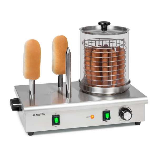 Klarstein Wurstfabrik 600, hot-dog készítő, 600 W, 5 l, 30 - 100 °C, üveg, rozsdamentes acél