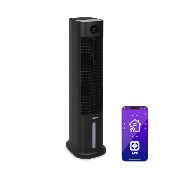 Klarstein Skytower Grand Smart, léghűtő, 80 W, 480 m³ / h, 8 liter, hordozható