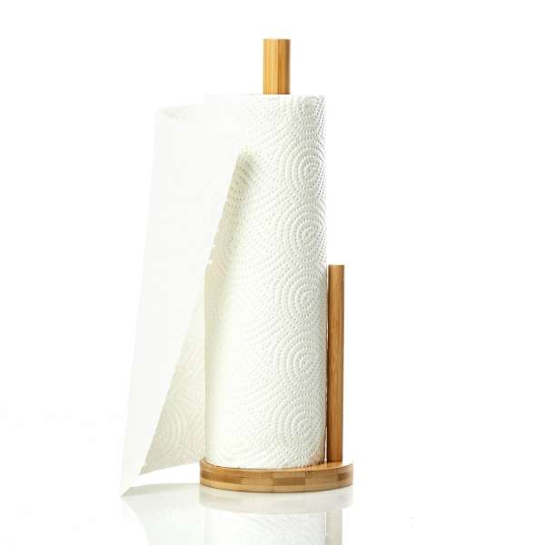 Klarstein Papírtörlő tartó, vezetővel, tartó papírtörlő részére, 15 x 35,5 cm, bambusz