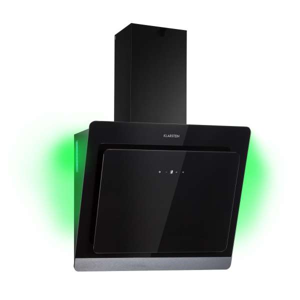 Klarstein Aurora Eco 60, páraelszívó, 60 cm, falra szerelhető, 550 m³/h, A+, érintéses vezérlés, fekete