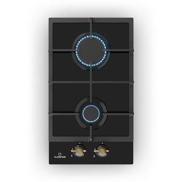 Klarstein Victoria Domino, gáz főzőlap, 2 Sabaf égő, üvegkerámia, retró design