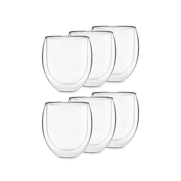 Feelino Ice set 6, teáspohár, 6 db, 320 ml, kiváló minőségű boroszilikát üveg, mosogatógépben mosható