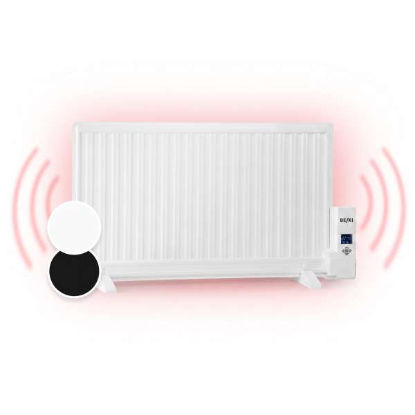 OneConcept Wallander, olajradiátor, 1000 W, termosztát, olajfűtés, lapos design, fehér