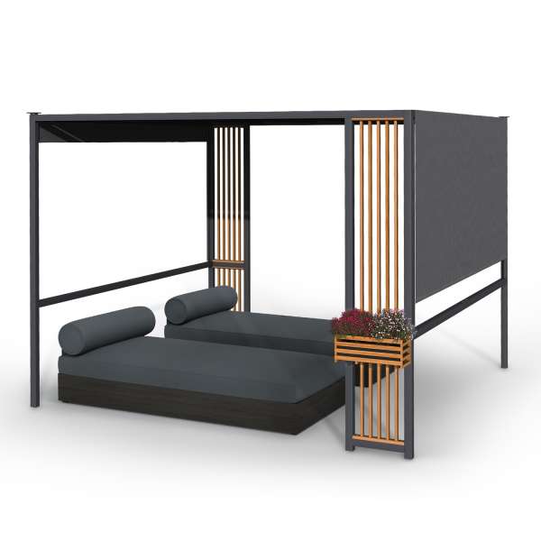 Blumfeldt Valence, pavilon, 3 x 3 m, UV50+, vízlepergető, napelemes LED világítás, napelem
