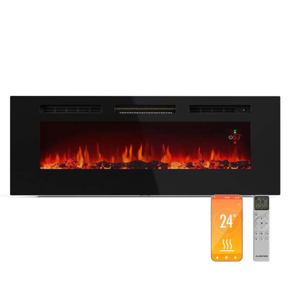 Klarstein Galeras Smart Intelligens elektromos kandalló, 2 hőmérséklet beállítás, 16 - 30°, LED lángillúzió, IOT csatlakozási lehetőség