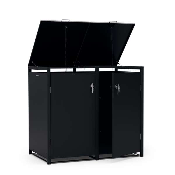 Blumfeldt BinSafe, szemétkosár tároló doboz, 2 szemétkosár, 240 l, zárható, időjárásálló horganyzott acél