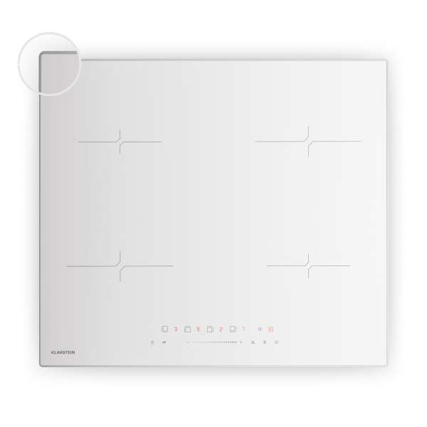 Klarstein Velaire indukciós főzőlap, elegáns, minimalista, nagy teljesítményű, 4 főzőzóna, 7000 W, 60 cm