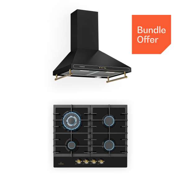 Klarstein Victoria 60 Duo Gázkészlet, Gázfőzőlap, Páraelszívó