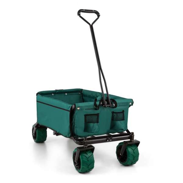 DURAMAXX Green Bollerwagen kézi összecsukható kocsi 70 kg 90 l széles kerekek 10 cm zöld