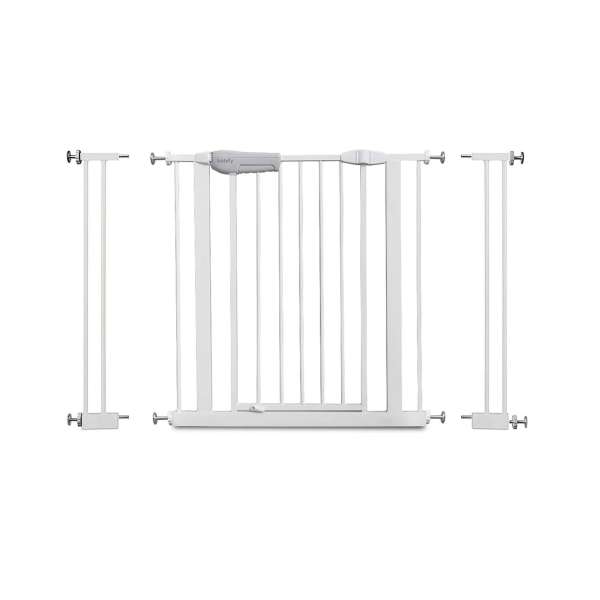 Babify Biztonsági korlát gyerekeknek, fehér, univerzális 65 és 95 cm között, 2 hosszabbítóval és korlát készlettel
