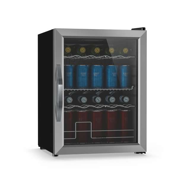 Klarstein Beersafe italhűtő üvegajtóval | 64 x 48 cm | LED-es belső világítás | Ezüst-fekete