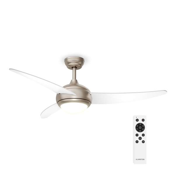 Klarstein El Paso mennyezeti ventilátor világítással | 132 cm | 35 W | Csendes működés | Fa