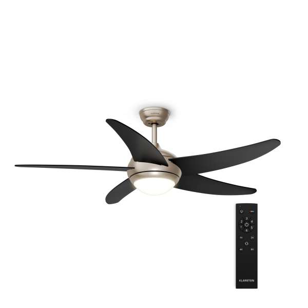 Klarstein Bolero mennyezeti ventilátor világítással | 132 cm | 35 W | Csendes működés | Fa