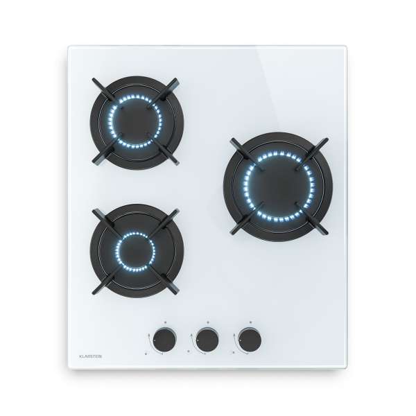 Klarstein Goldflame gáz főzőlap | 3 égő elektromos gyújtással | földgáz és PB-gáz | 5800 W | 45 cm