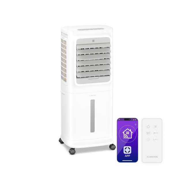 Klarstein Breezcube intelligens léghűtő vízhűtéssel | 340 m³/h | 10 l | 30 m² | 3 üzemmód | 50 W