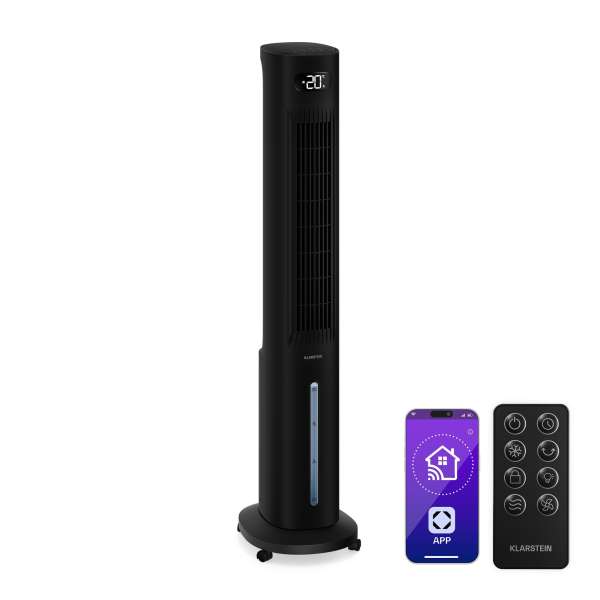 Klarstein Polar intelligens léghűtő vízhűtéssel | 300 m³/h | 5 l | 30 m² | 3 üzemmód | 75 W