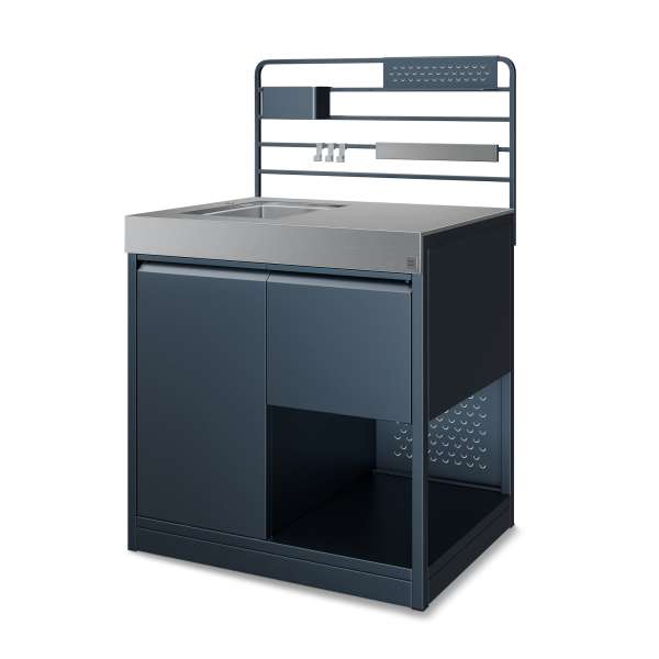 Klarstein WaldChef szekrény mosogató alatti szekrény | Rozsdamentes mosogató | Időjárásálló | 90 x 135 cm