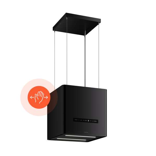 Klarstein Nexture szabadon függő sziget páraelszívó | A++ | 40 cm | 661 m³/h | Fekete