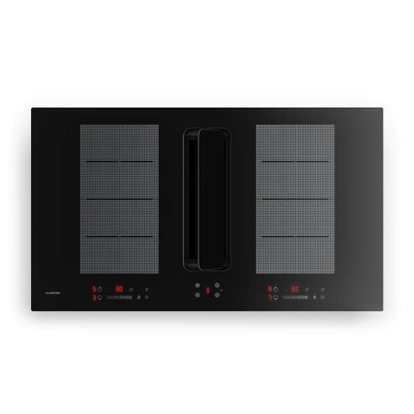 Klarstein ChefFusion indukciós főzőlap páraelszívóval | 4 főzőzóna | 7200 W | 504,3 m³/h | 90 cm