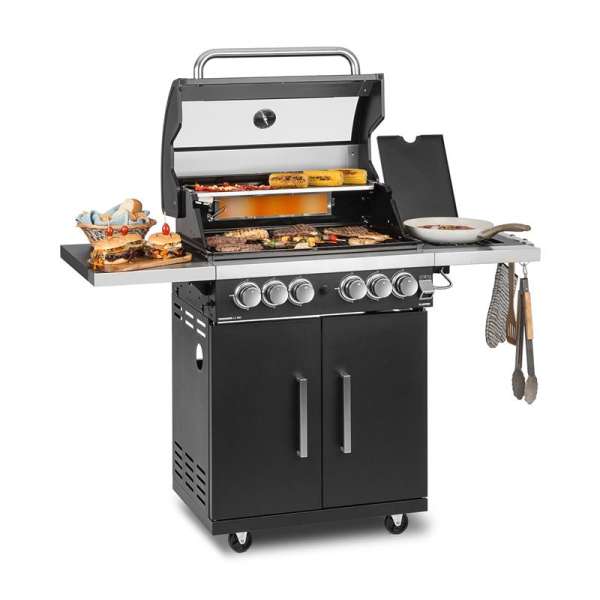 Klarstein Tomahawk 4.2 T Gázgrill 6 égő 20,7 kW 64x42cm Gázgrill rozsdamentes acél