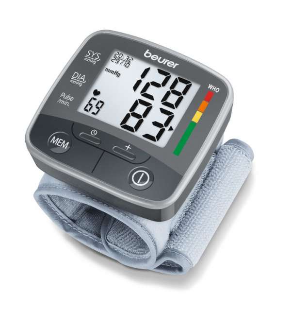 Csuklóra rögzíthető vérnyomás/pulzusmérő - szürke - Méretet 11,2x10,5x8,7