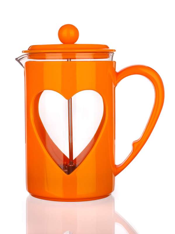 French press kávéfőző - narancssárga - Méretet 0,8 l, 15 x 12 x 20 cm