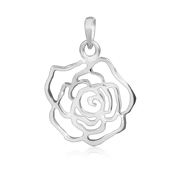 925-ös ezüst medál - fényes rózsa körvonalak