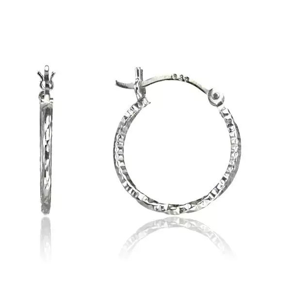 925 ezüst karika - csavart, szögletes élek, 18 mm