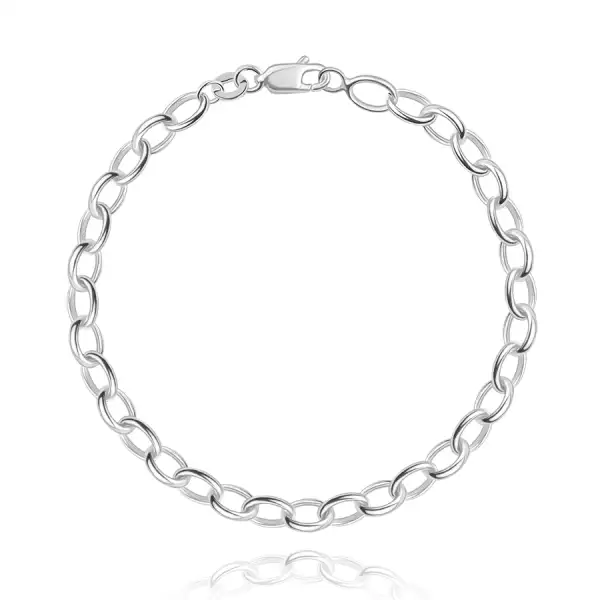 Sterling ezüst karlánc - nagy ovális láncszemek