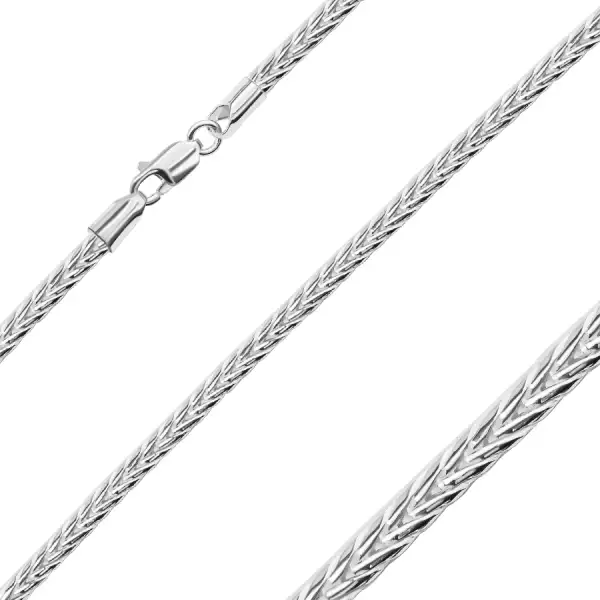 Lapos lánc ezüstből - ferdén kapcsolt V elemek, 3,3 mm 